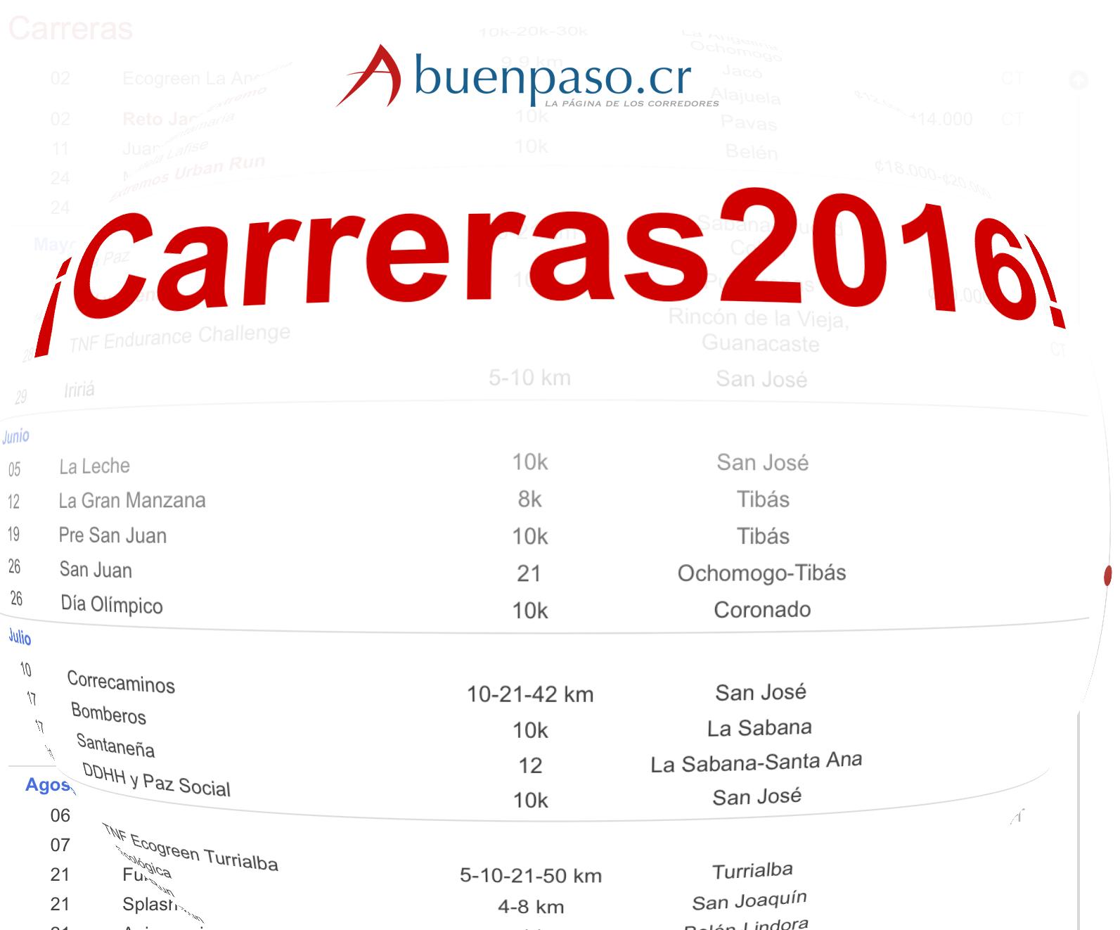 ¡Calendario de Carreras 2016!